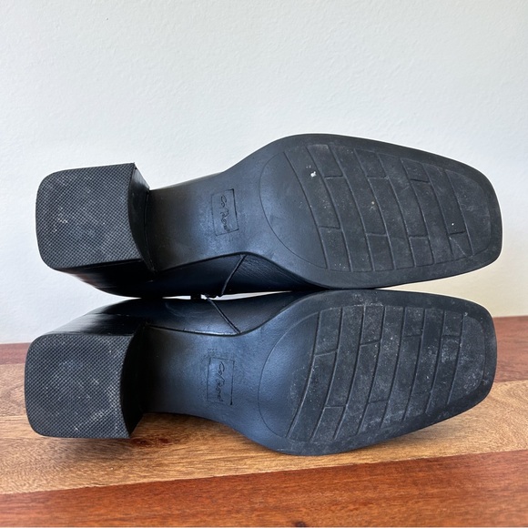 Aqua College Black Leather Chelsea Boots Square Toe Chunky Heal Women's Size 7.5 - Picture 10 of 10